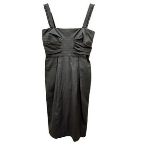 Sportmax LBD Sz 6 Black Sheath Dress Babydoll Luxury Cocktail Y2K Ruffle‎ Party